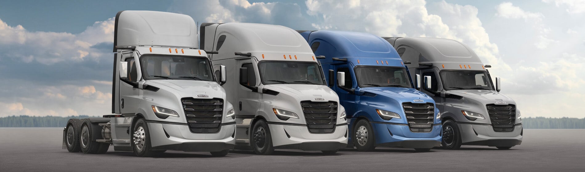 Freightliner silver truck lineup